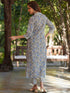 Cream Pure Cotton Floral Printed Straight Kurta Pant Set